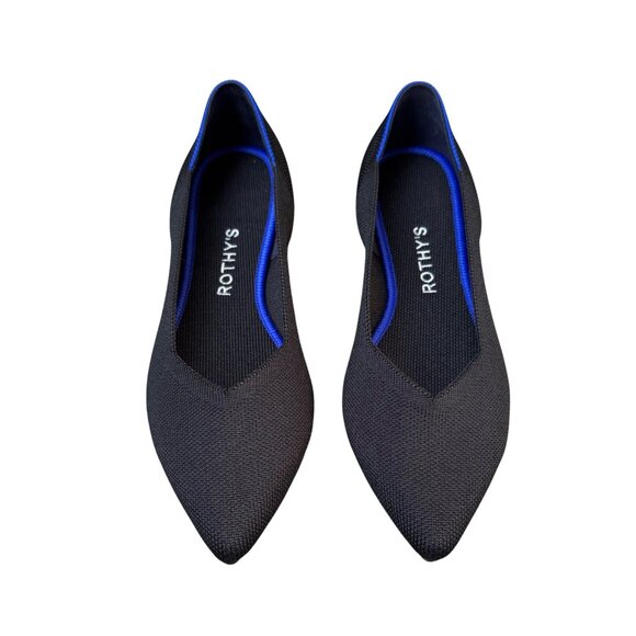 Rothy's Shoes - ROTHY'S Black The Point II Shoes Womens 8.5 Black Slip On Flats Rothys Pointed